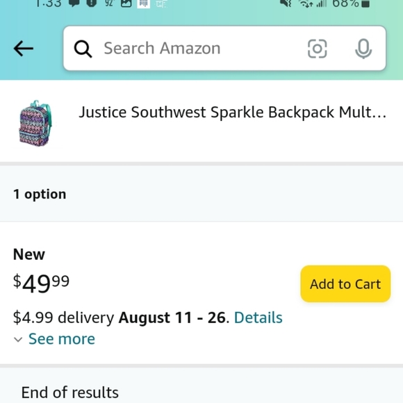 🌟5$20 NWT Justice bookbag - Picture 9 of 9